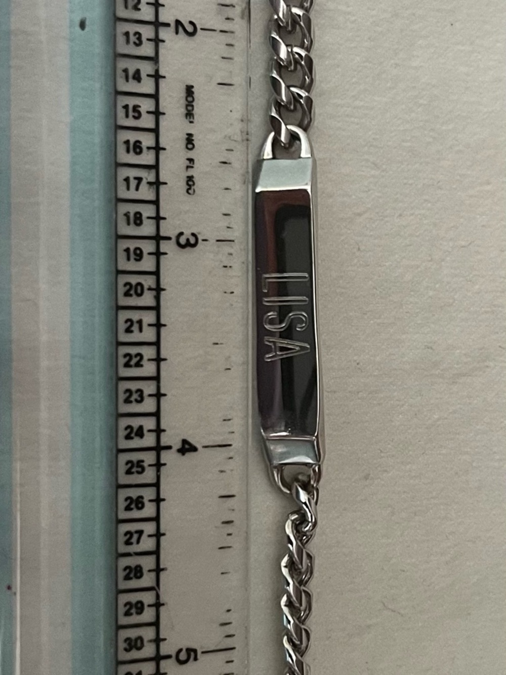 Personalized Stainless Steel ID Bracelet - Engraved “Lisa”